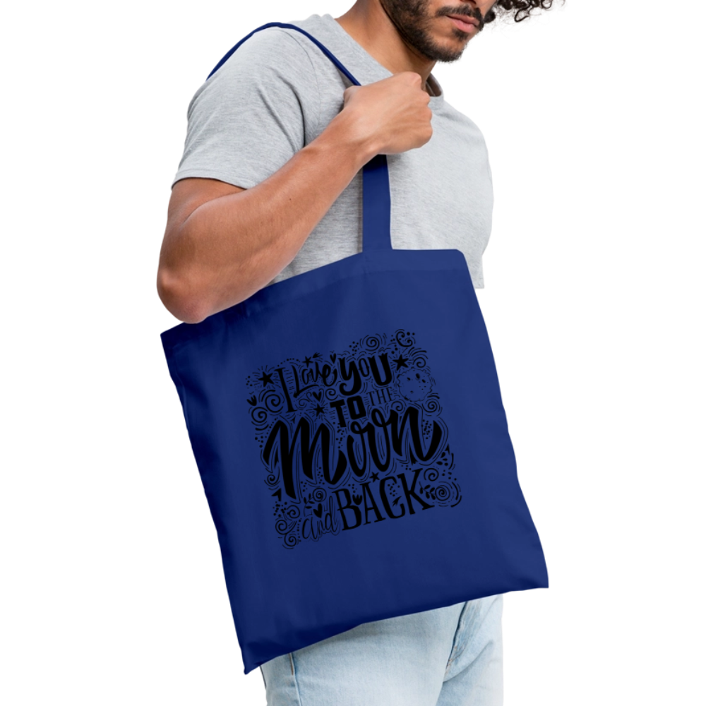 Tote Bag_peacenoir_iloveutomoonandback - bleu royal