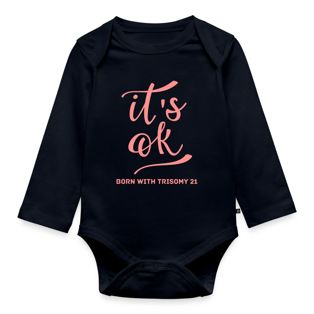 Body Bébé bio manches longues_peacerose - bleu marine