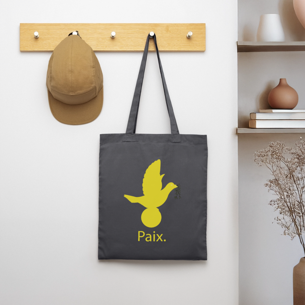 Tote Bag Paix jaune - Lusoquot - gris graphite