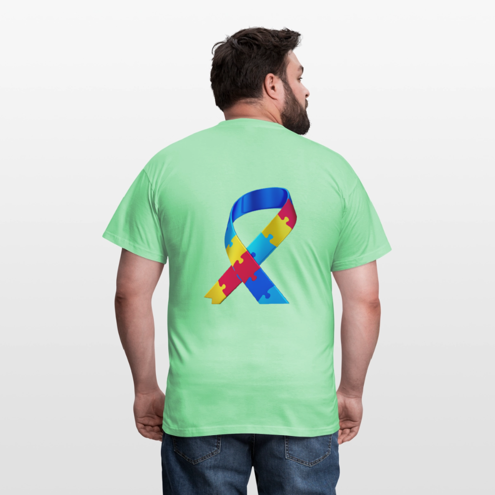 T-shirt Homme -journeemondiale trisomie 21 mars- Peace jaune - vert menthe