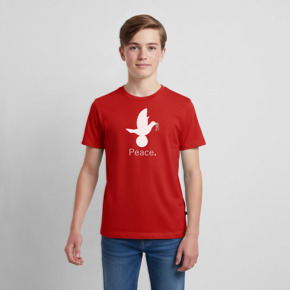 T-shirt Premium Ado Peace blanc Lusoquot - rouge
