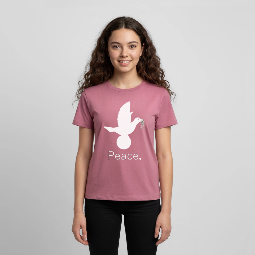 T-shirt Premium Ado_peaceblanc - mauve