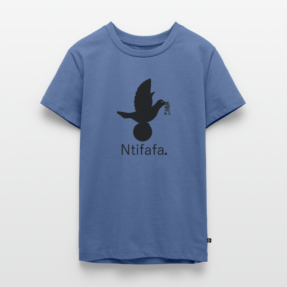 T-shirt Premium Ado Ntifafa noir - Lusoquot - bleu pigeon