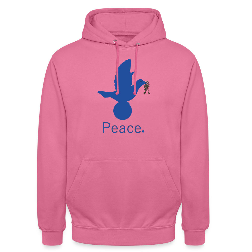 Sweat-shirt à capuche unisexe Peace bleu - rose