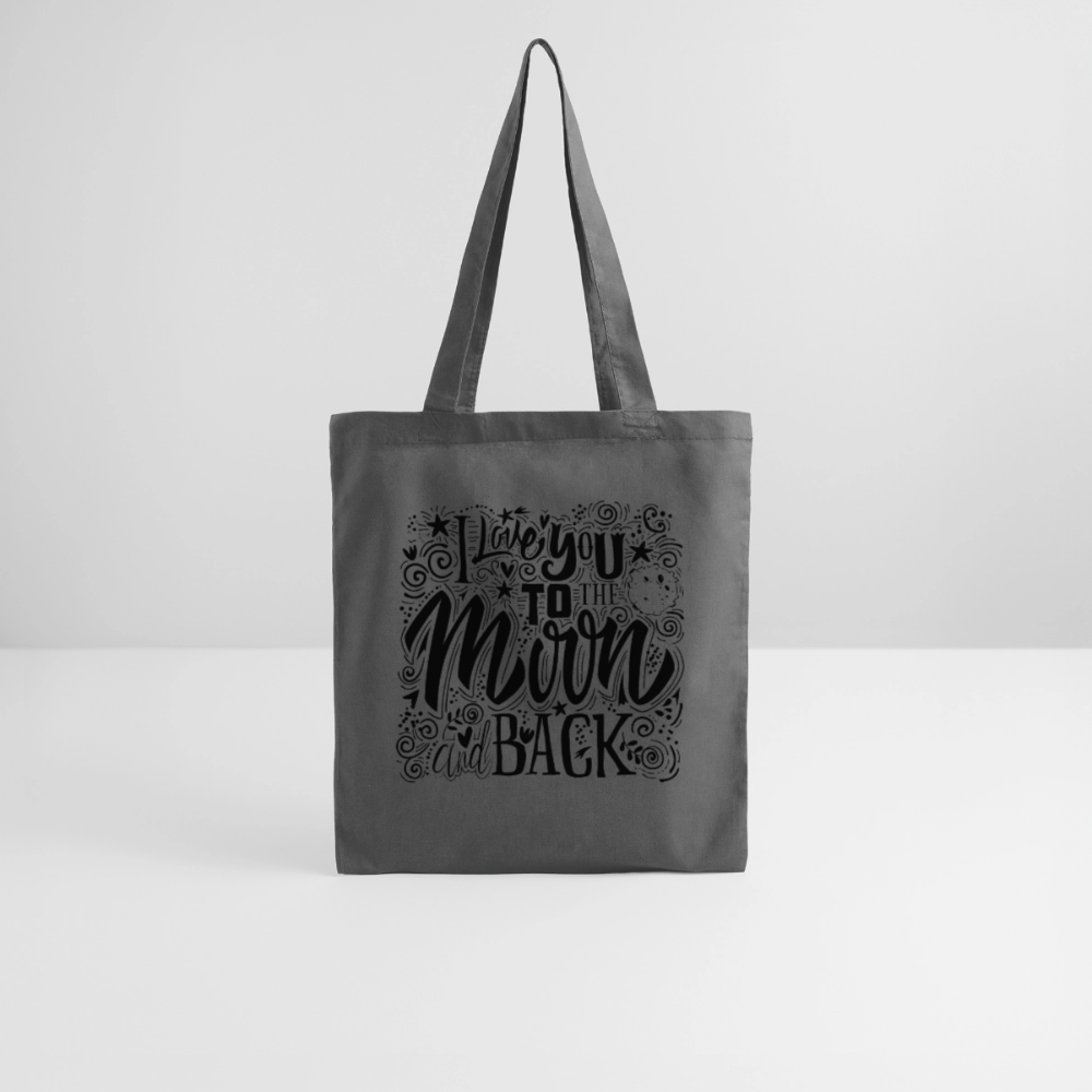 Tote Bag I love you to moon and back Peace noir - Lusoquot - gris graphite