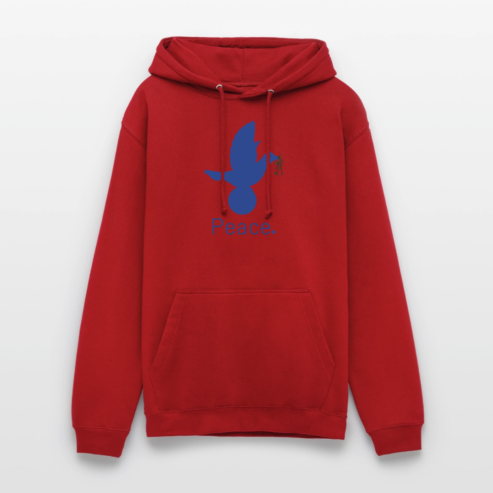 Sweat-shirt à capuche unisexe Peace bleu - rouge