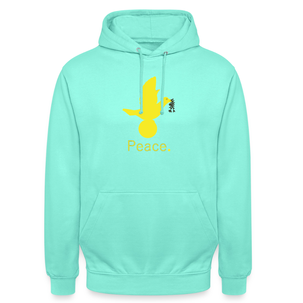 Sweat-shirt à capuche unisexe Peace jaune Lusoquot - menthe